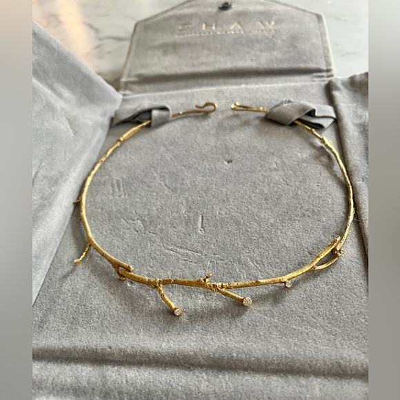 Shaw 18K Gold Diamond Twig Necklace - Picture 8 of 14